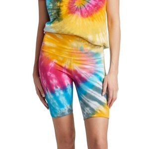 La Detresse Multi Color Tie Dye High Waist Bike Shorts NWT Size XS